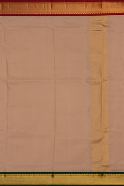 Image of Kanchipuram Silk Off-White Dhoti With Kanduva (8 X 4)