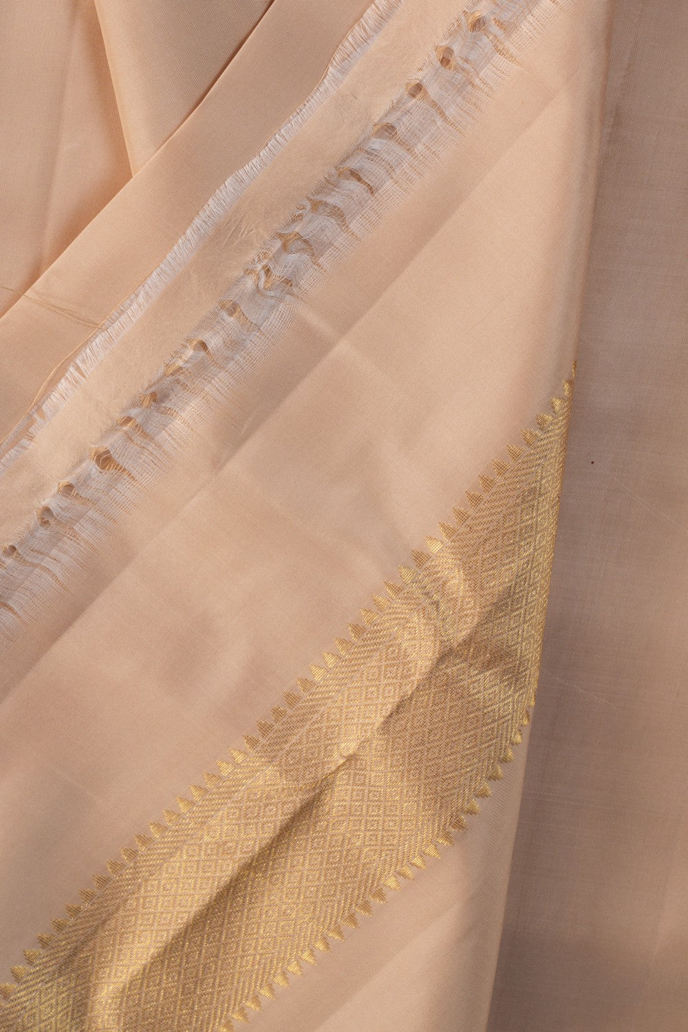 Kanchipuram Silk Off-White Dhoti With Kanduva (8 X 4)