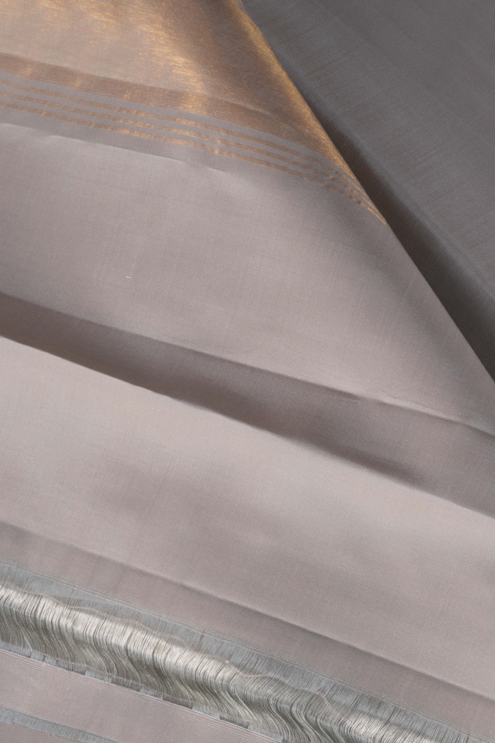 Image of Kanchi Silk Grey Dhoti With Kanduva (8 X 4)