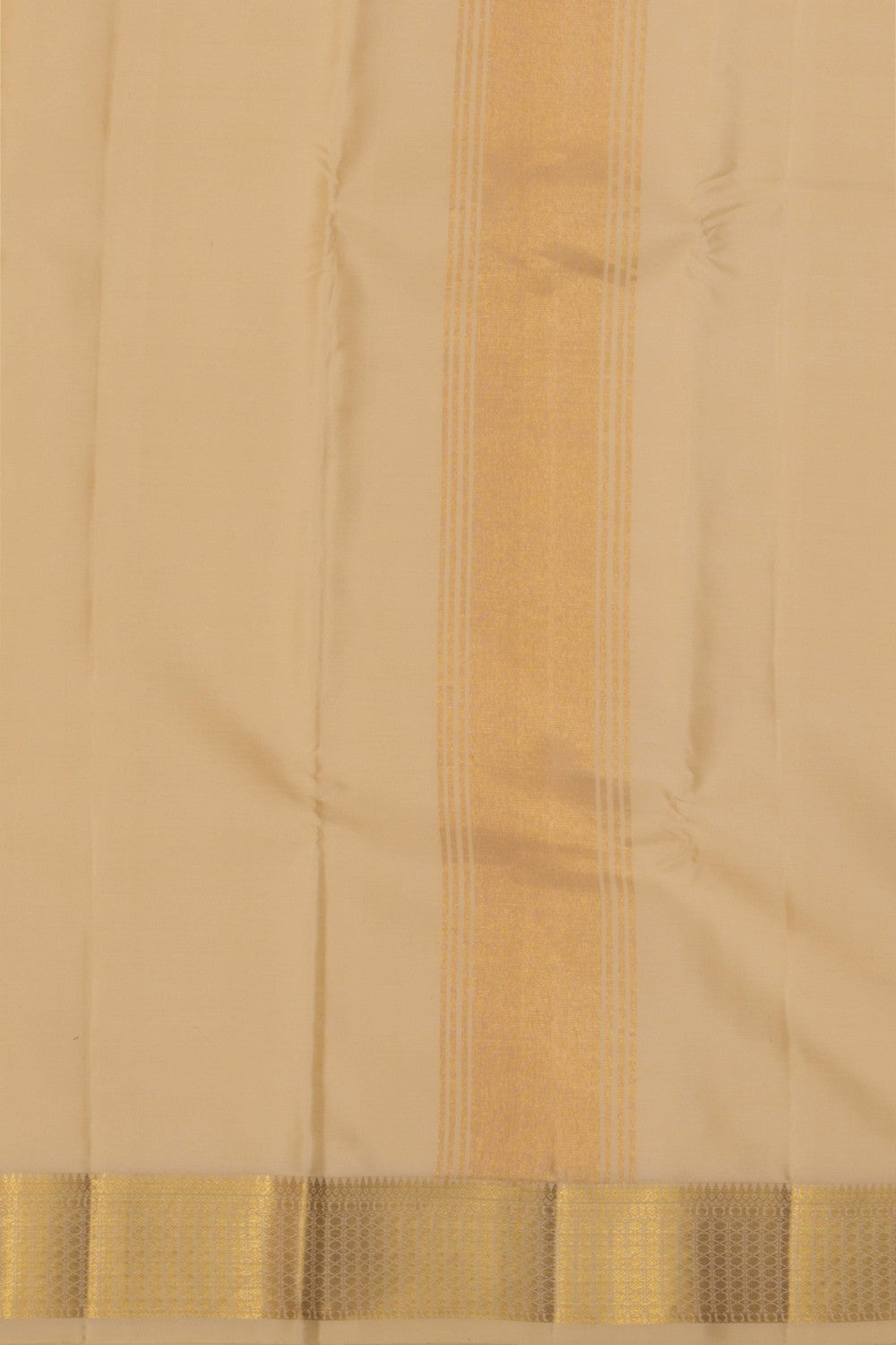 Image of Kanchi Silk Cream Dhoti With Kanduva (8 X 4) 3 Pcs Set