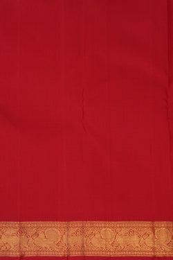 Image of Kanchipuram Silk Red Kattam Saree