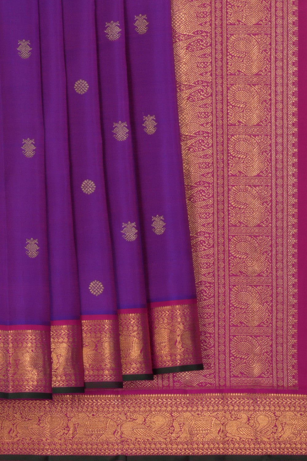 Image of Kanchipuram Silk Violet Saree