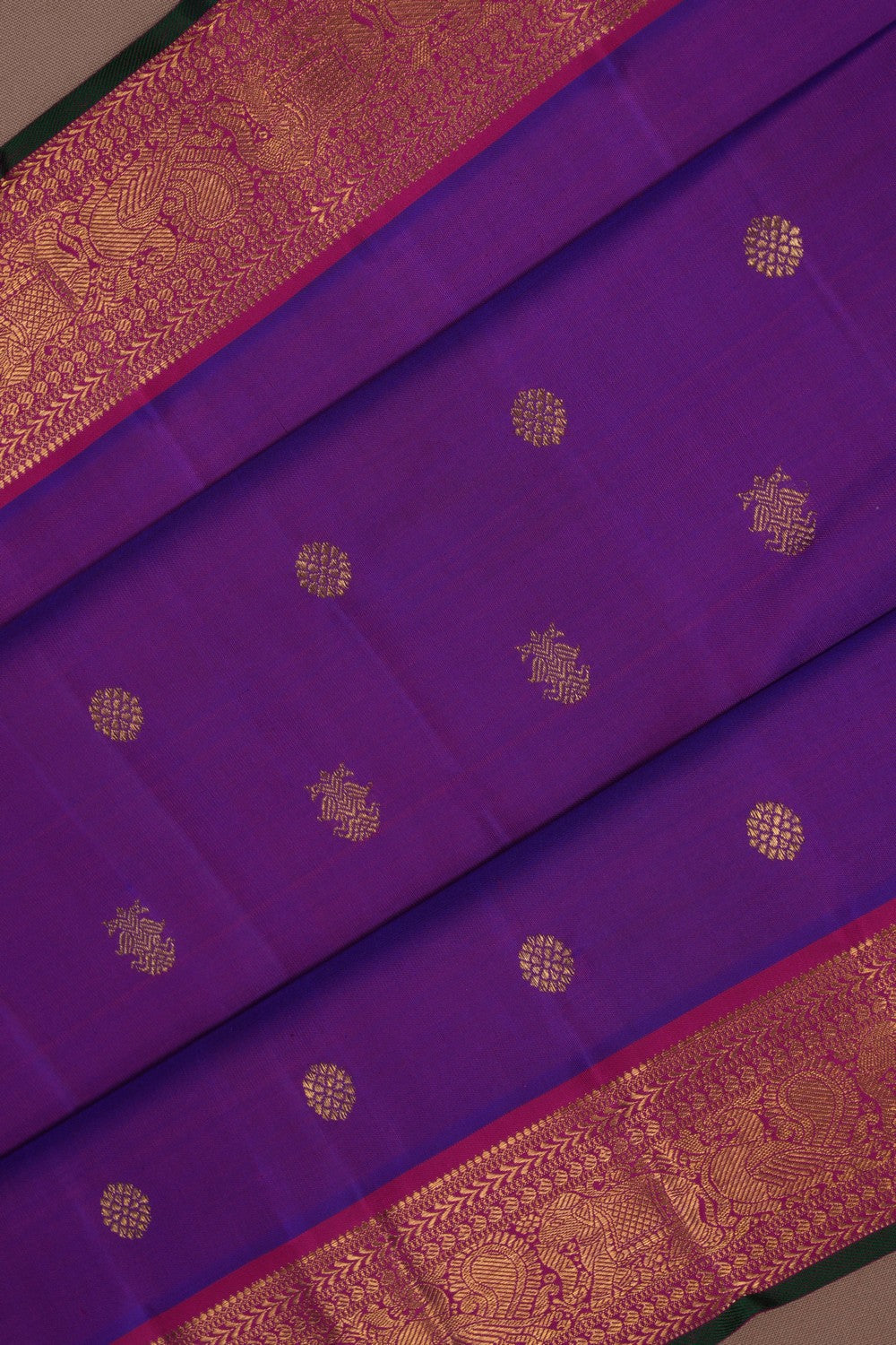 Image of Kanchipuram Silk Violet Saree