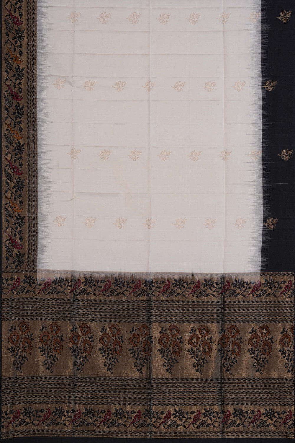 South Silk Off-White Saree