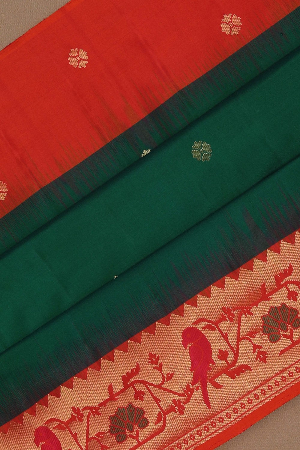 South Silk Green Saree