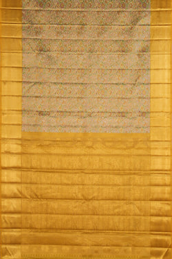 Image of Gold Tissue Meenakari Floral Kanchipuram Silk Saree