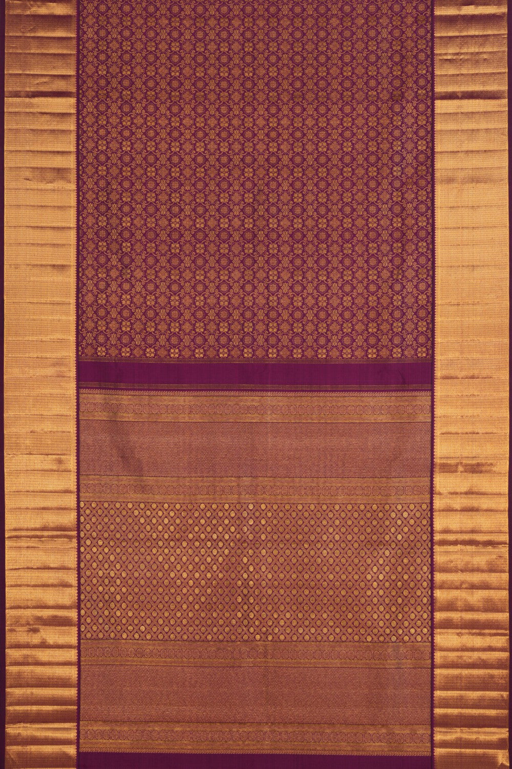 Purple Brocade Kanchipattu Saree