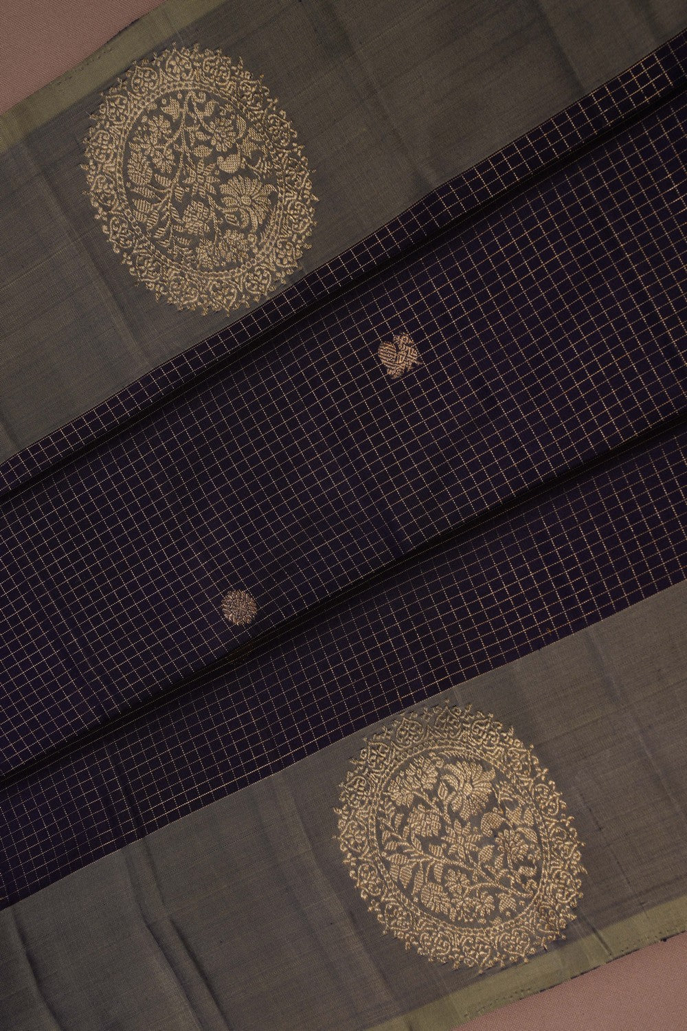 Image of Violet Kattam Arani Silk Saree