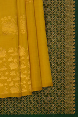 Image of Yellow Arani Silk Saree