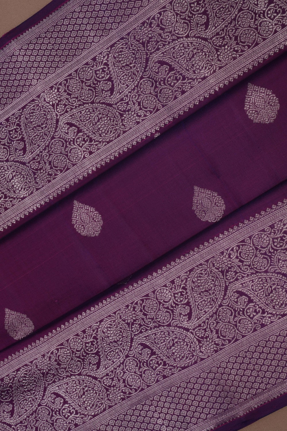Image of A Regal Purple Kanchipuram Silk Saree