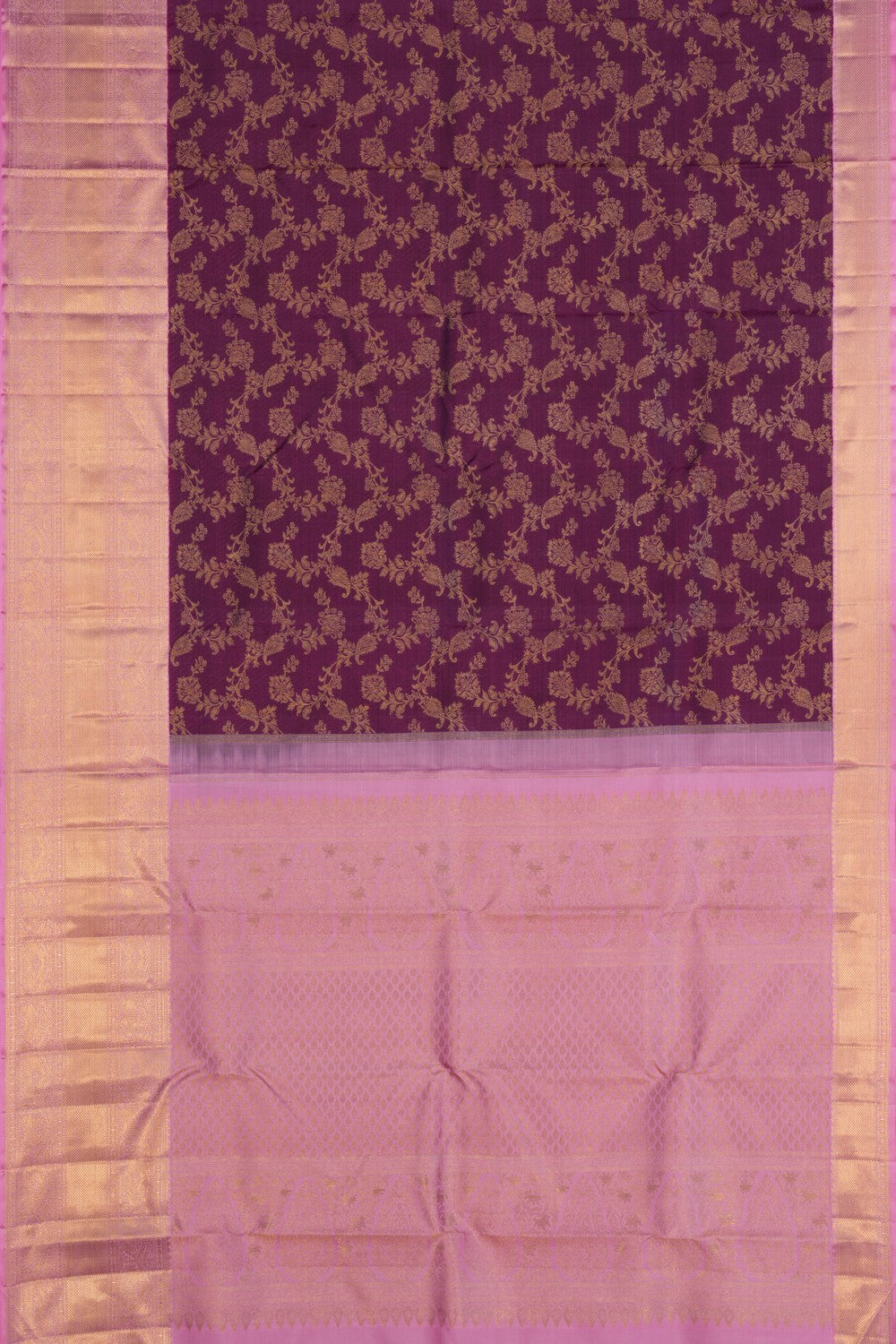 Image of A Regal Purple Kanchipuram Silk Saree