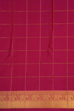 Image of Kanchipuram Silk Kattam Orange Saree