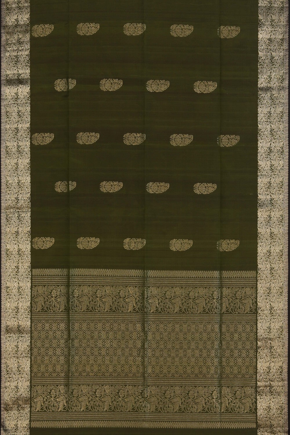 Image of South Silk Moss Green Saree