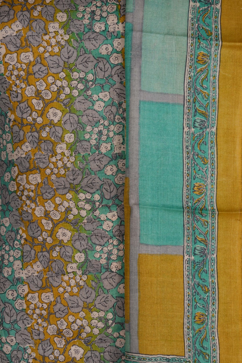 Unstitched Suit Set Tussar Fabric (3 Pcs Set)