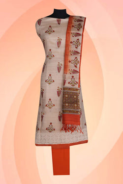 Image of Unstitched Suit Set Tussar Fabric (3 Pcs Set)