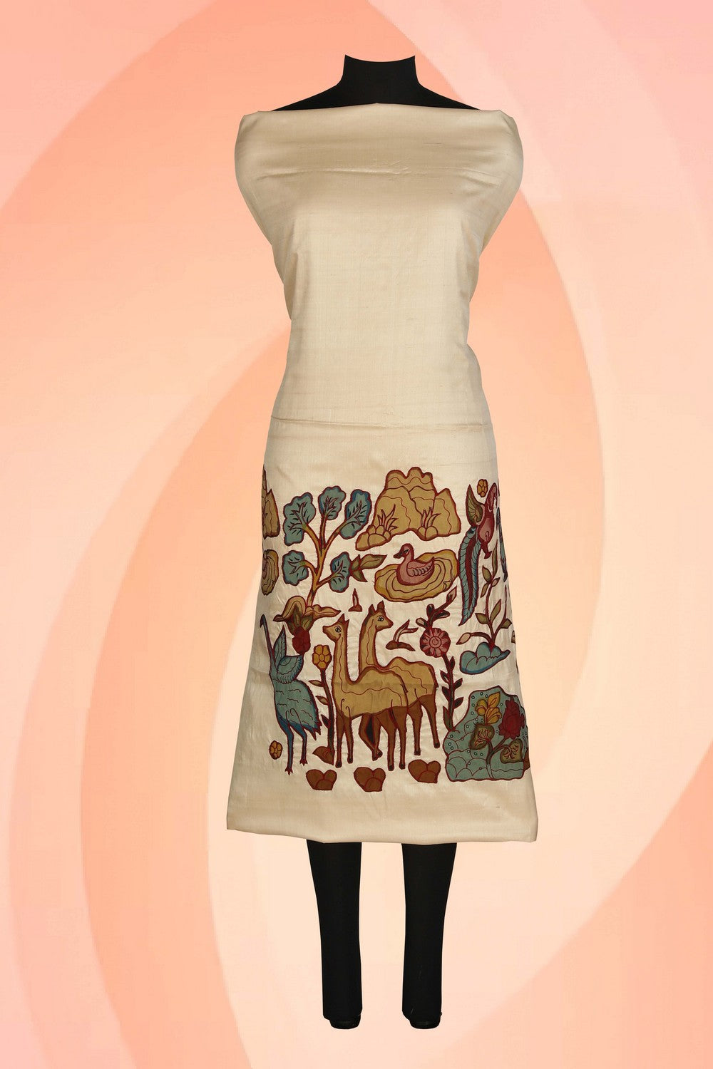 Image of Top Unstitched Tussar Fabric