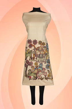 Image of Top Unstitched Tussar Fabric