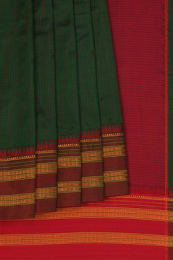 Image of Narayanpet Pure Silk Green Saree