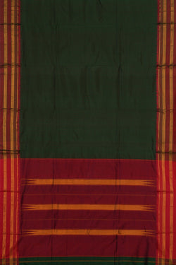 Image of Narayanpet Pure Silk Green Saree