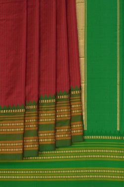 Image of Narayanpet Pure Silk Maroon Saree