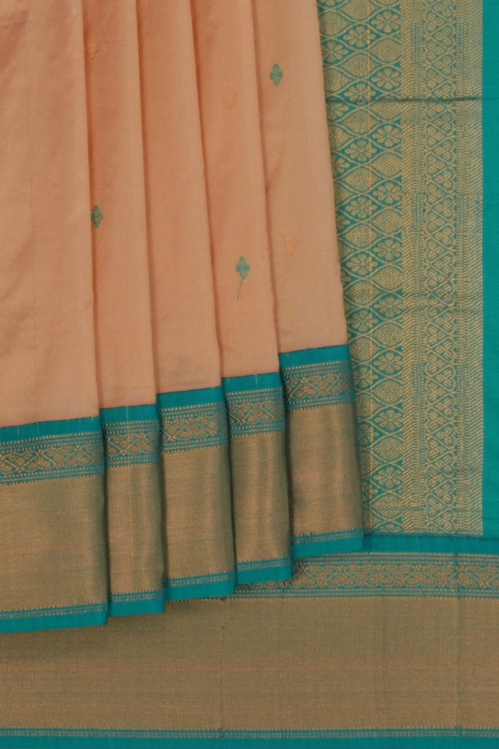 Image of Narayanpet Pure Silk Beige Saree