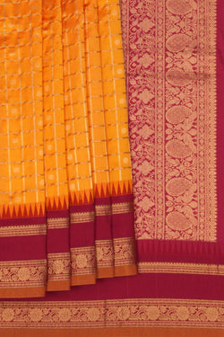 Image of Narayanpet Pure Silk Mustard Saree