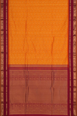 Image of Narayanpet Pure Silk Mustard Saree