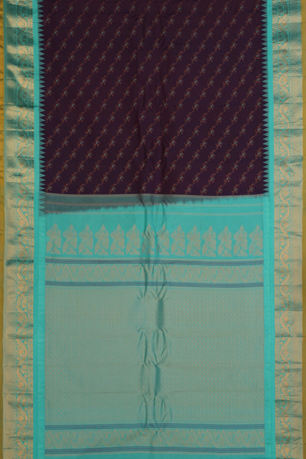 Gadwal Silk Violet Saree