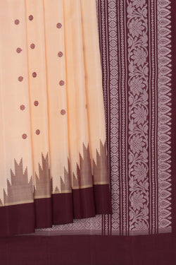Image of Gadwal Silk Cream Saree