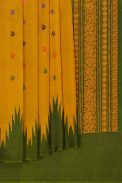 Image of Gadwal Silk Mustard Saree