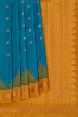 Image of Gadwal Silk Blue Saree