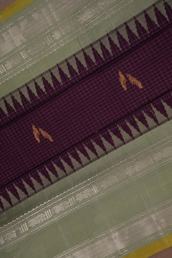 Image of Gadwal Silk Purple Saree