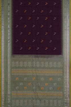 Image of Gadwal Silk Purple Saree