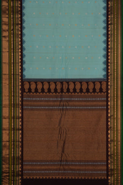 Image of Gadwal Silk Aqua Green Saree