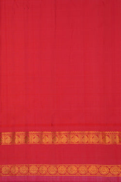 Image of Gadwal Silk Kattam Peacock Blue Saree