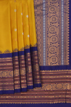 Image of Gadwal Silk Yellow Saree