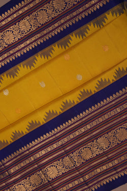 Image of Gadwal Silk Yellow Saree