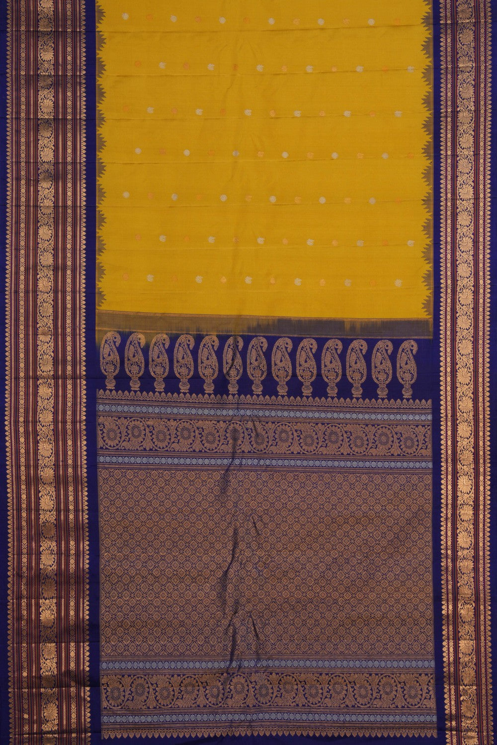 Gadwal Silk Yellow Saree
