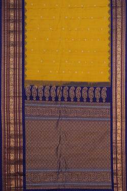 Image of Gadwal Silk Yellow Saree