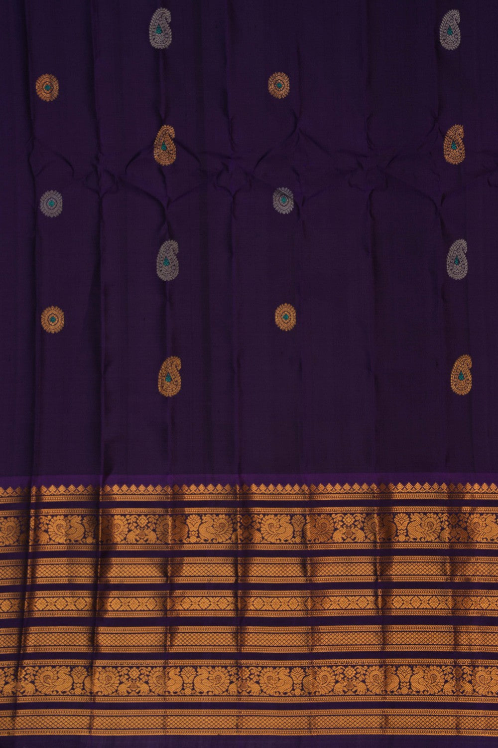 Image of Gadwal Silk Yellow Saree