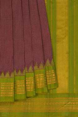 Image of Gadwal Cotton Brown Saree