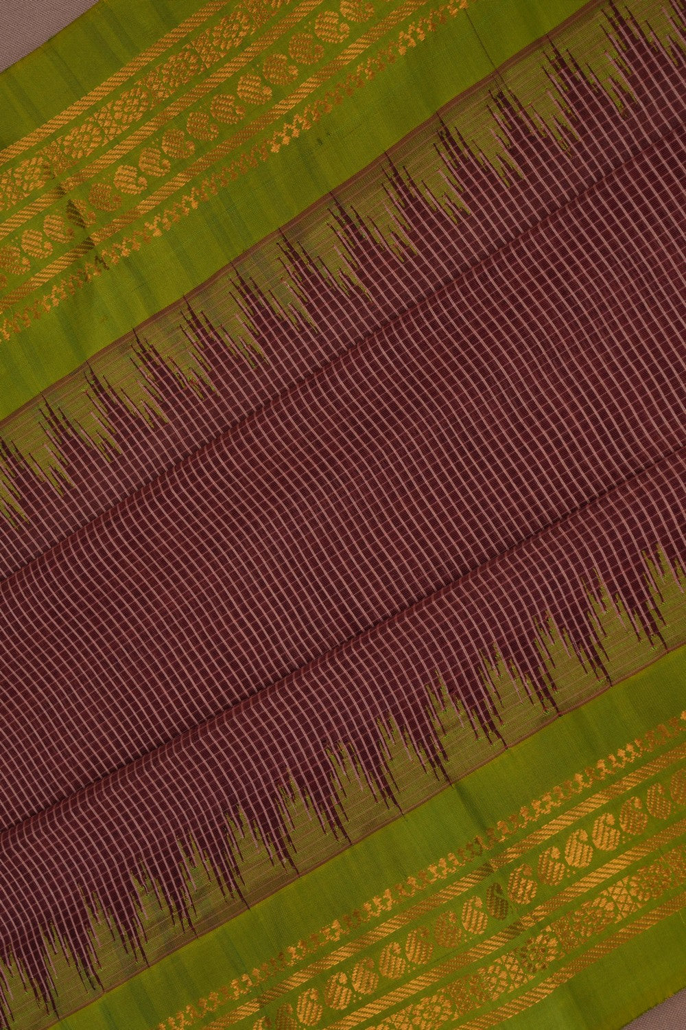 Gadwal Cotton Brown Saree