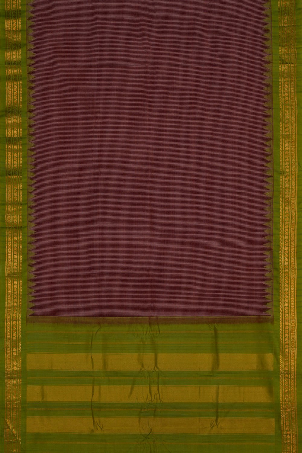 Gadwal Cotton Brown Saree