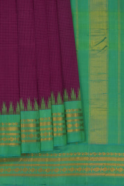 Image of Gadwal Cotton Purple Saree