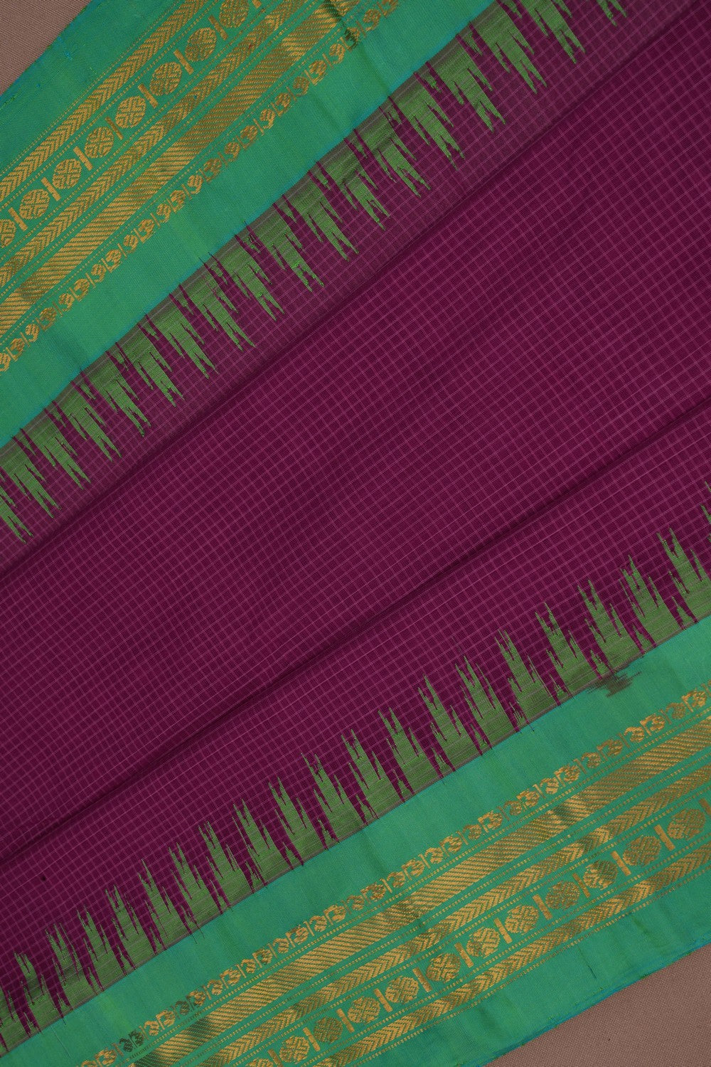 Gadwal Cotton Purple Saree
