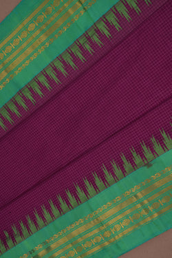 Image of Gadwal Cotton Purple Saree