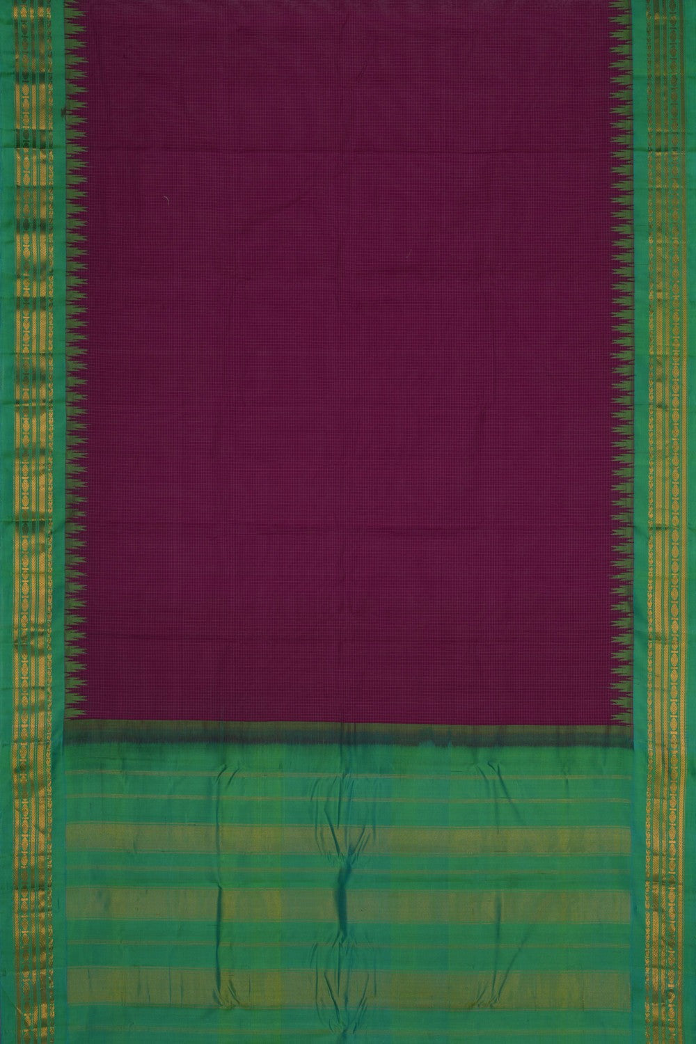 Gadwal Cotton Purple Saree