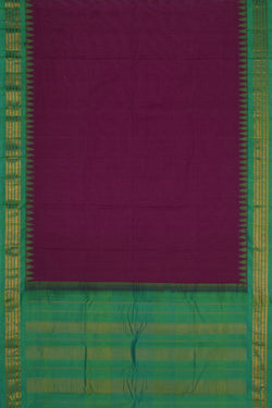 Image of Gadwal Cotton Purple Saree