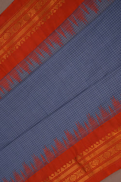 Image of Gadwal Cotton Smoky Grey Saree