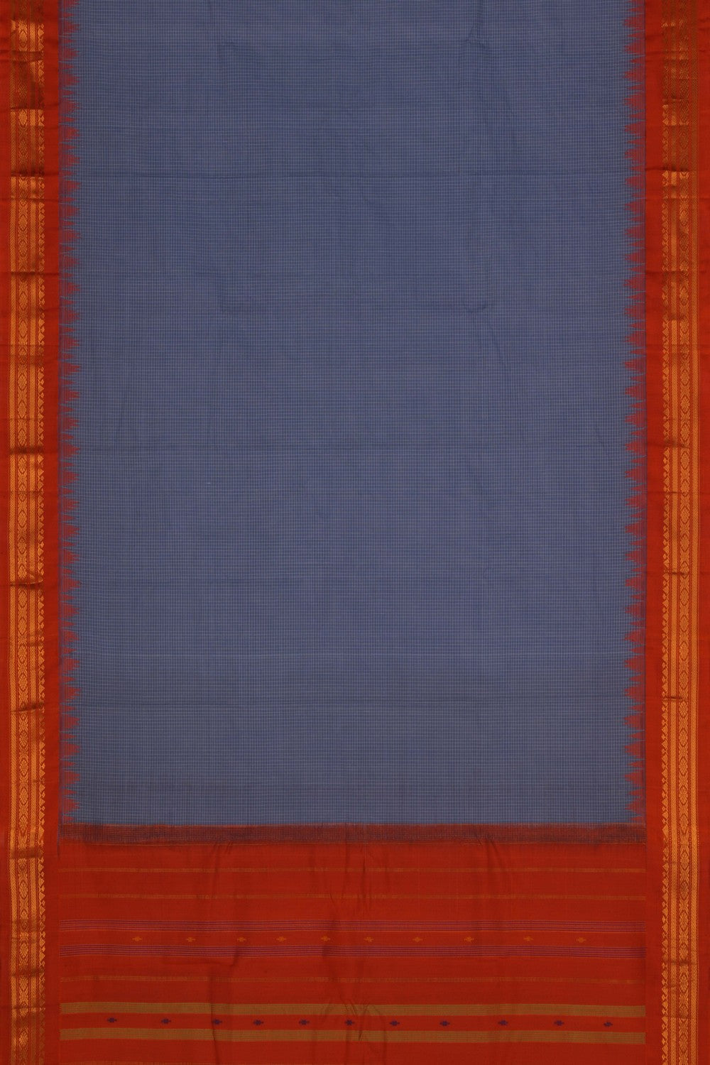 Gadwal Cotton Smoky Grey Saree
